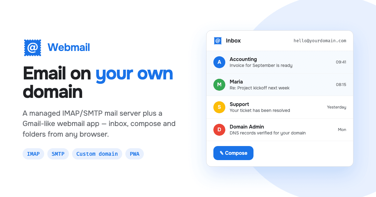 Webmail — app preview